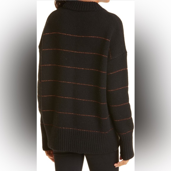 45% off! La Ligne Marin Wool & Cashmere Black and Copper Striped Sweater - Picture 2 of 7